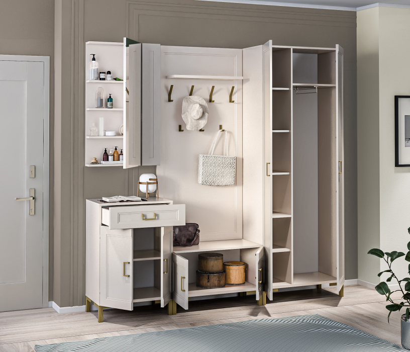 Прихожие, Прихожая Ассоль Кашемир серый/МДФ Кашемир