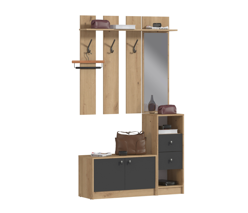 Прихожие, Прихожая Сидней 2 Дуб дикий/Диамант серый